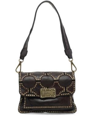Campomaggi Agnese Stud-Embellished Leather Shoulder Bag - Black