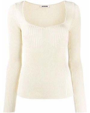Aeron Pullover Aus Geripptem Strick - Natur
