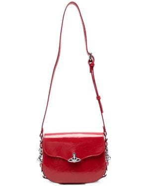 Vivienne Westwood Hunter Orb-Plaque Crossbody Bag - Red