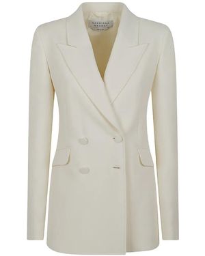 Gabriela Hearst Double-Breasted Peaked-Lapel Blazer - White
