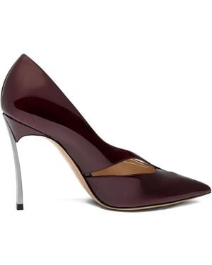 Casadei 100Mm Blade Pantera Cut-Out Heeled Court Shoes - Brown