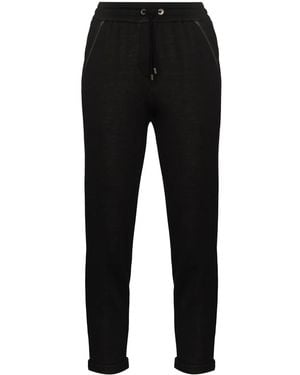 Brunello Cucinelli Cotton And Silk Blend Pants - Black