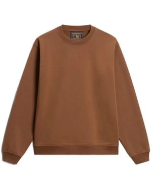 Woolrich Logo-Print Crew-Neck Sweatshirt - Brown