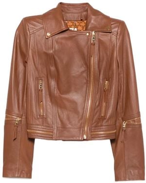 Elisabetta Franchi Bikerjacke Mit Reißverschluss - Braun