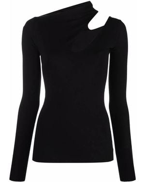 MANURI Bambina Cut-Out Detail Blouse - Black