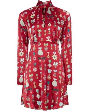 Temperley London Gloriette Medal-Print Mini Dress - Red