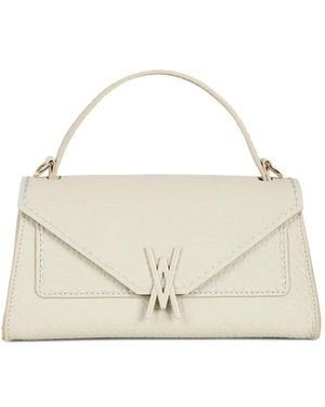 VISONA Valentina Grained-Leather Envelope Clutch Bag - Natural