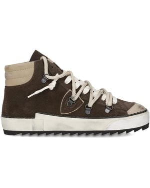 Philippe Model High-Top Suede Trainers - Brown