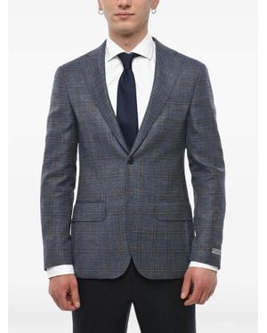 Corneliani Check-Pattern Blazer - Blue