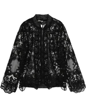 Maurizio Braschi Lace Zip-Up Jacket - Black