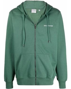 Daily Paper Sudadera con capucha con cordones y logo - Verde