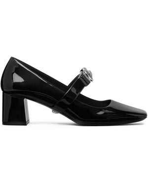 Versace Gianni Ribbon Patent Leather Dé Court Shoes - Black