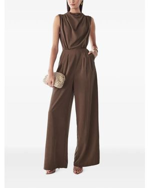 BWLDR Annie Cowl-Neck Wide-Leg Jumpsuit - Brown