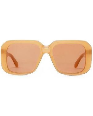Jacques Marie Mage Pat Square-Frame Sunglasses - Pink