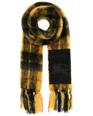 Burberry Checked Fringed-Edge Scarf - Metallic