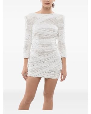 Balmain Sequined Mini Dress - White