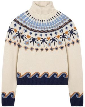Alanui Fair Isle-Inspired Virgin-Wool Jumper - White