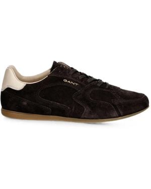 GANT Suede Contrast-Heel Sneakers - Black