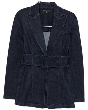 Patrizia Pepe Belted Denim Blazer - Blue