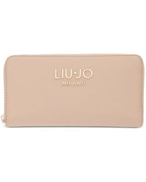 Liu Jo Large Logo-Plaque Wallet - Natural