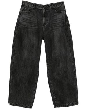 Juun.J Faded Wide-Leg Jeans - Black