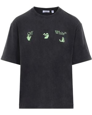 Off-White c/o Virgil Abloh Logo-Print T-Shirt - Bleu