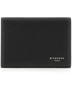Givenchy Logo-Print Grained Leather Card Holder - Black