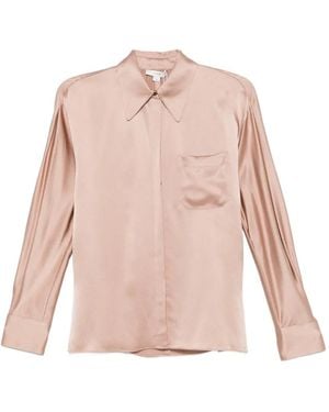 Vince Satin-Finish Pocket-Detail Shirt - Pink