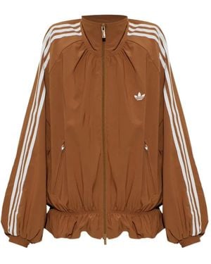 adidas Ruffled Zip-Up Jacket - Brown
