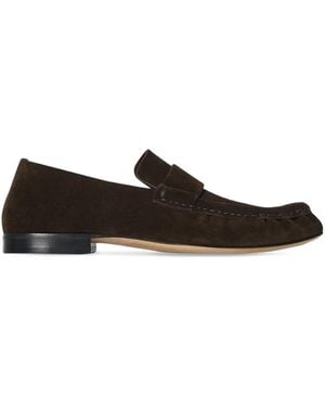 The Row Suede Loafers - Black