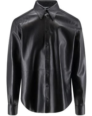 Dolce & Gabbana Nappa Leather Shirt - Black