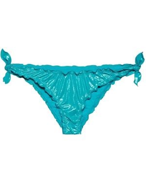 Mc2 Saint Barth Ruffled Tie-Side Bikini Bottom - Blue
