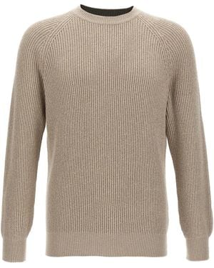 Brunello Cucinelli Ribbed-Knit Cotton Jumper - Natural