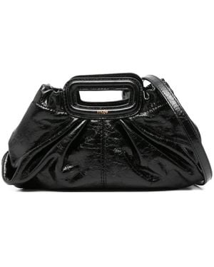 Maje Kleine Tas Met Gebarsten Effect - Zwart