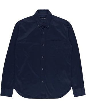 Tom Ford Camicia A Maniche Lunghe - Blu