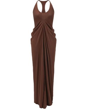 Oude Waag Drapiertes Maxikleid mit Knoten - Braun