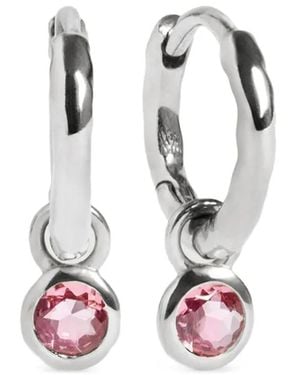 Monica Vinader Pendientes Con Gemas Rosas Y Efecto Forjado - Blanco
