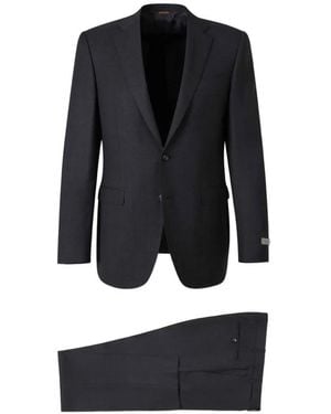 Canali Single-Breasted Notched-Lapels Suit - Black