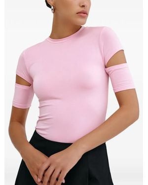 MARCELLA Esme Cut-Out-Detail T-Shirt - Pink