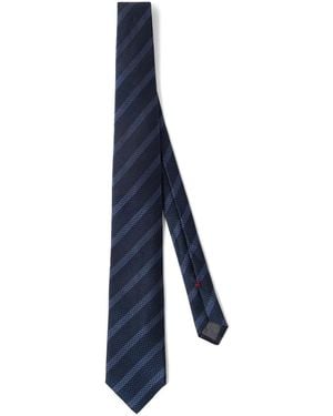 Brunello Cucinelli Striped Silk Neck Tie - Blue