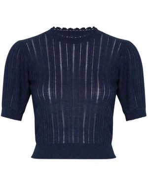 Ulla Johnson Gemma Short-Sleeve Top - Blue