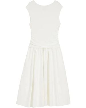 BOSS Ruched-Detail Midi Dress - White