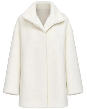 JOSEPH Melda Funnel-Neck Coat - White