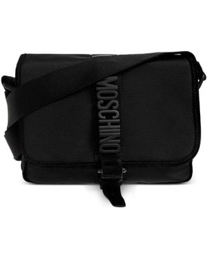 Moschino Logo-Plaque Messenger Bag - Black