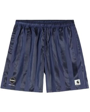 Carhartt X F.C.Real Bristol Striped-Satin Track Shorts - Blue