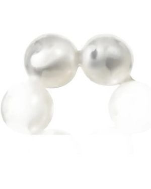 Sophie Bille Brahe Pendiente Petite Luna Con Perla - Blanco