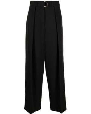 There Was One Belted Wool Trousers - Black