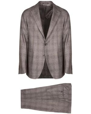 Tagliatore Single-Breasted Patterned Suit - Gray