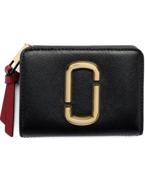 Marc Jacobs The Snapshot Mini Logo-Plaque Wallet - Black