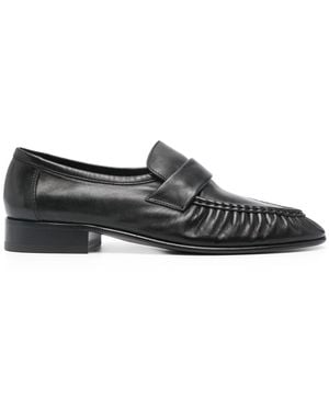 The Row Soft Leather Loafers - Gray